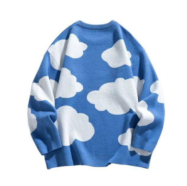 Y2K Fashion Blue Sky Sweater: Aesthetic Coquette Style for Trendy Looks