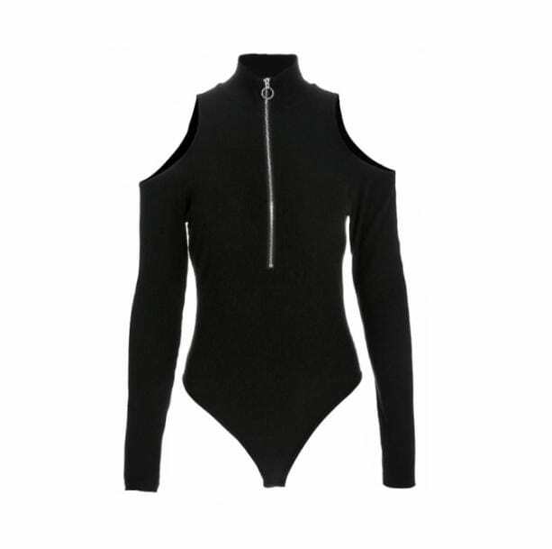 Y2K Fashion Long Sleeve Zip Front Bodysuit - Aesthetic Coquette Style