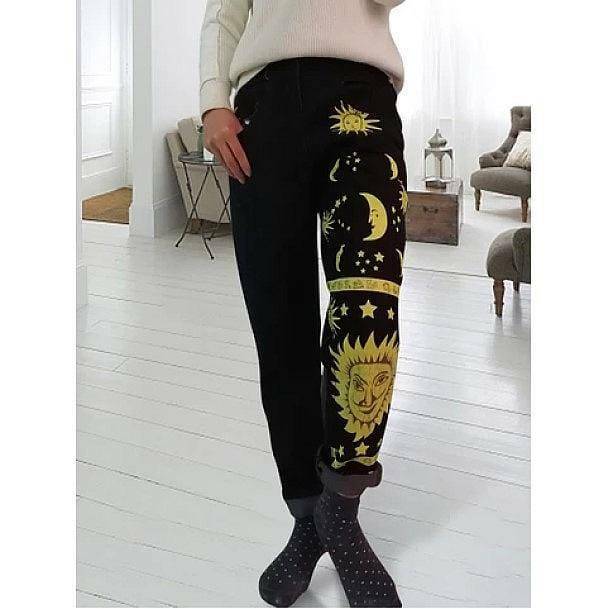 Y2K Fashion Moon and Star Trousers: Aesthetic Coquette Style