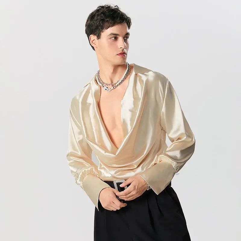 Y2K Fashion Satin Cowl Neck Top: Aesthetic Coquette Style Essential