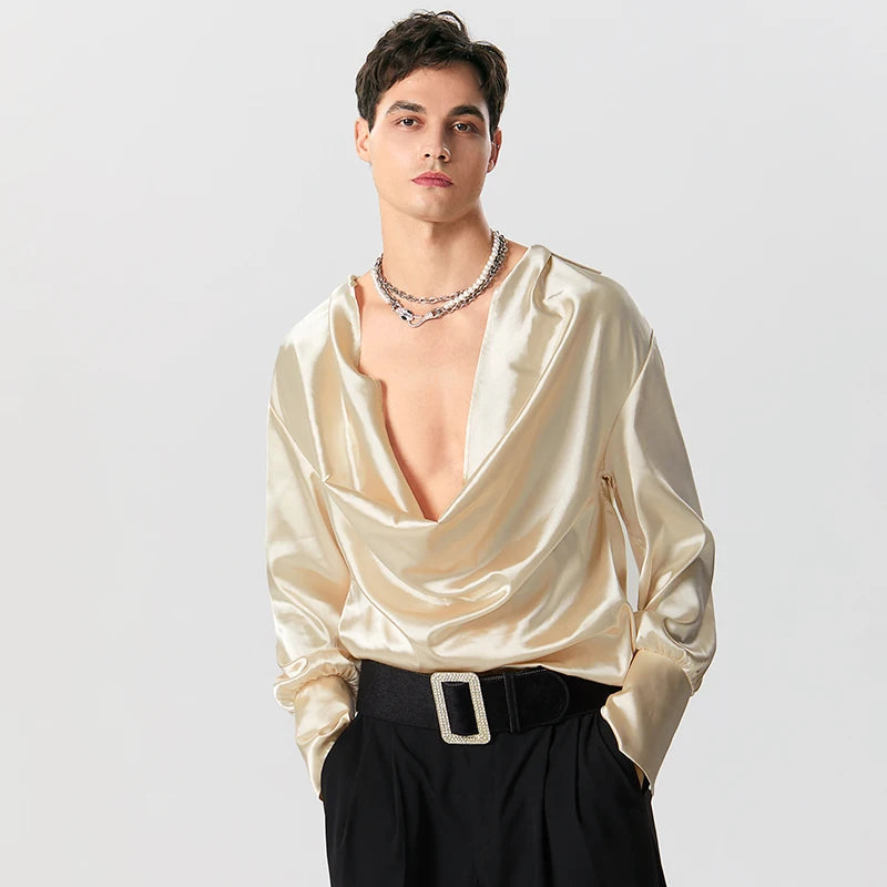 Y2K Fashion Satin Cowl Neck Top: Aesthetic Coquette Style Essential