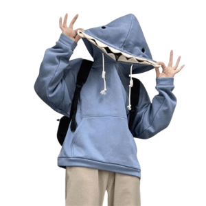 Y2K Fashion Shark Bite Hoodie: Aesthetic Grunge Style for Trendy Looks