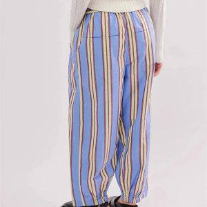 Y2K Fashion Striped Sweatpants: Aesthetic Coquette & Grunge Style