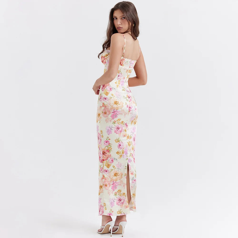 Y2K Floral Pencil Maxi Dress - Aesthetic Coquette Style for Trendy Looks