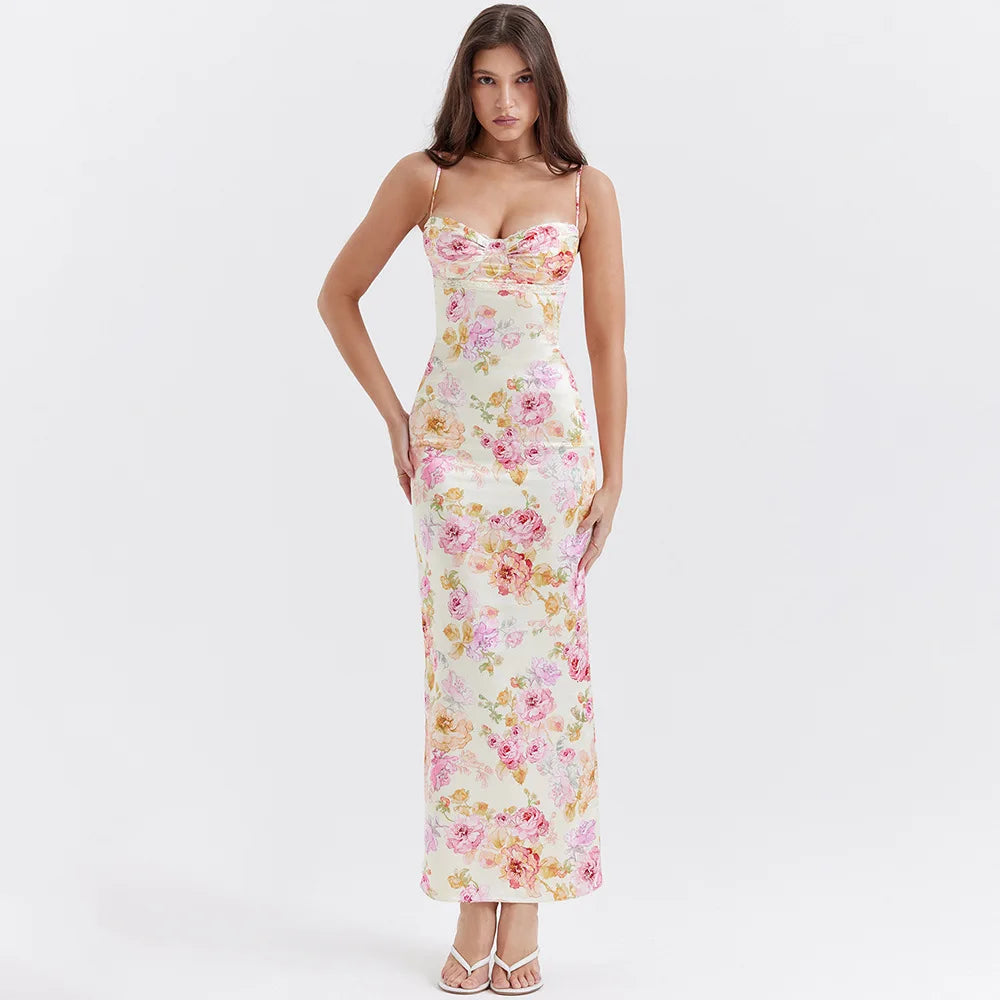 Y2K Floral Pencil Maxi Dress - Aesthetic Coquette Style for Trendy Looks