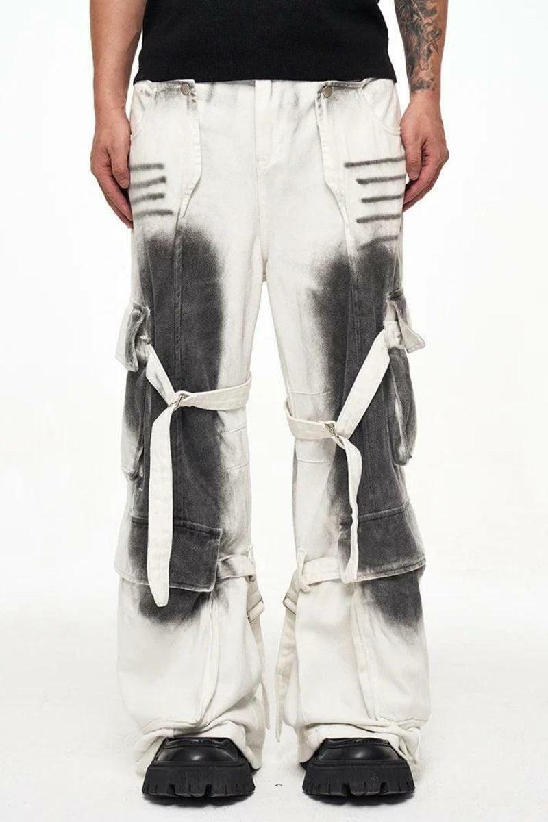 Y2K Grunge Cargo Pants with Distressed Details for Aesthetic Style