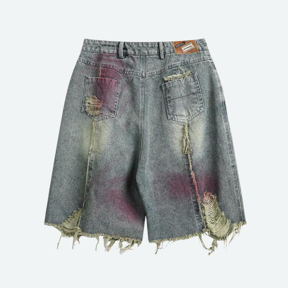 Y2K Grunge Distressed Denim Shorts for Aesthetic Coquette Style