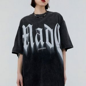 Y2K Grunge Made Extreme Tee - Aesthetic Coquette Style for Trendy Looks