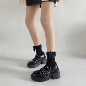 Y2K Grunge Platform Shoes with Emo Aesthetic - Trendy Online Fashion