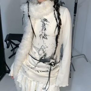Y2K Grunge Rope Belted Top: Aesthetic Coquette Style for Trendy Looks