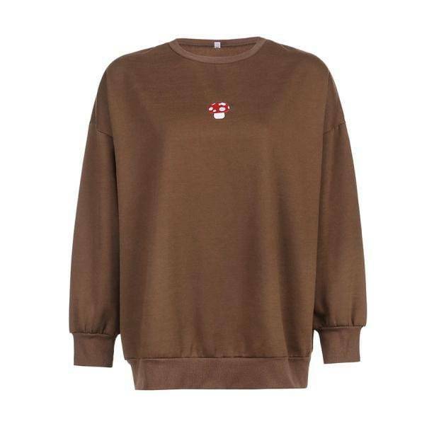 Y2K Mushroom Sweatshirt: Aesthetic Grunge Style for Trendy Outfits