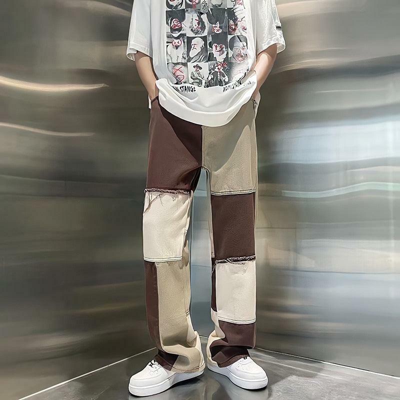 Y2K Patchwork Pants: Trendy Aesthetic Grunge Style for Unique Outfits