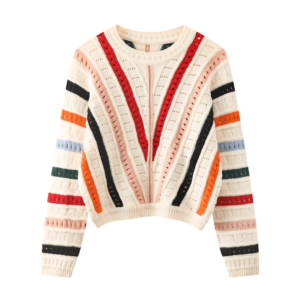 Y2K Rainbow Stripes Sweater - Aesthetic Coquette Style for Trendy Looks