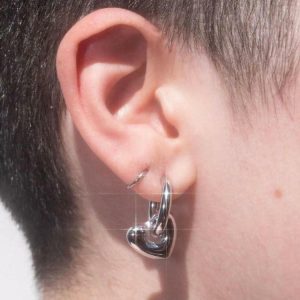Y2K Star Heart Hoop Earrings - Aesthetic Jewelry for Trendy Styles