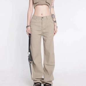 Y2K Star Pockets High-Waist Jeans for Aesthetic Coquette Style