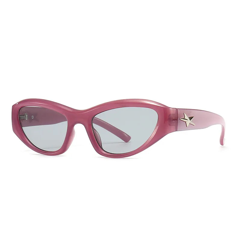 Y2K Star Wrap Around Sunglasses for Aesthetic Coquette and Grunge Styles