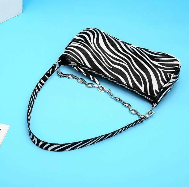 Zebra Print Handbag: Trendy Y2K Aesthetic for Coquette and Grunge Styles