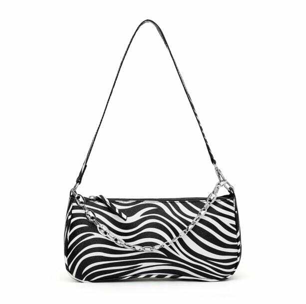 Zebra Print Handbag: Trendy Y2K Aesthetic for Coquette and Grunge Styles