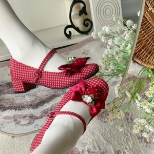 Little Berry - Y2K Fashion Low Heels for Coquette Aesthetic & Grunge Style Outfits