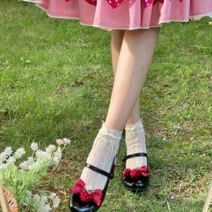 Little Berry - Y2K Fashion Low Heels for Coquette Aesthetic & Grunge Style Outfits