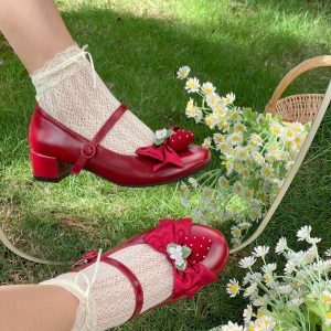 Little Berry - Y2K Fashion Low Heels for Coquette Aesthetic & Grunge Style Outfits