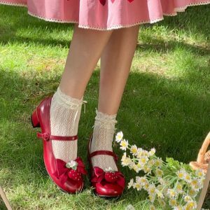 Little Berry - Y2K Fashion Low Heels for Coquette Aesthetic & Grunge Style Outfits