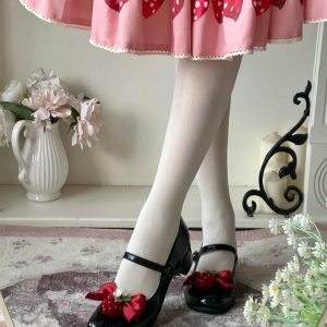 Little Berry - Y2K Fashion Low Heels for Coquette Aesthetic & Grunge Style Outfits