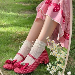 Little Berry - Y2K Fashion Low Heels for Coquette Aesthetic & Grunge Style Outfits