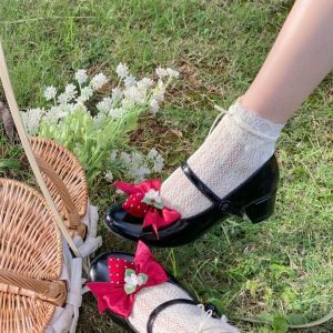 Little Berry - Y2K Fashion Low Heels for Coquette Aesthetic & Grunge Style Outfits