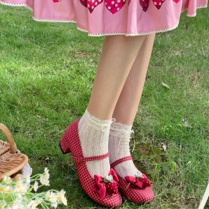 Little Berry - Y2K Fashion Low Heels for Coquette Aesthetic & Grunge Style Outfits
