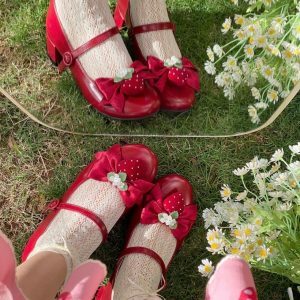 Little Berry - Y2K Fashion Low Heels for Coquette Aesthetic & Grunge Style Outfits