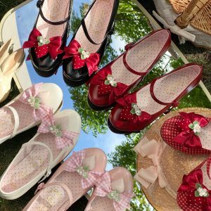 Little Berry - Y2K Fashion Low Heels for Coquette Aesthetic & Grunge Style Outfits