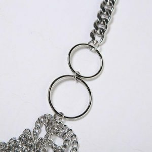 Metal Chain See-Through O-Ring Backless Crop Top - Y2K Fashion & Grunge Aesthetic