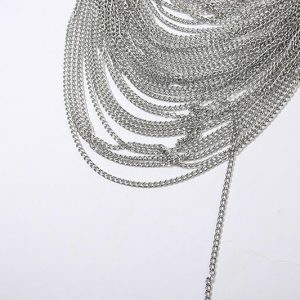 Metal Chain See-Through O-Ring Backless Crop Top - Y2K Fashion & Grunge Aesthetic