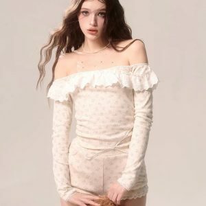 Milky Apricot Floral Cargo Skirt - Y2K Fashion, Coquette Aesthetic, Cute Summer Outfits