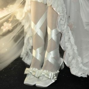 Siren Melody - Y2K Fashion Lace-Up Mules for Coquette Aesthetic & Grunge Style Lovers