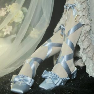 Siren Melody - Y2K Fashion Lace-Up Mules for Coquette Aesthetic & Grunge Style Lovers