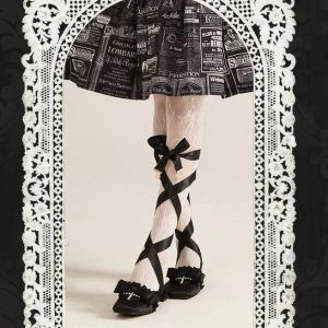 Siren Melody - Y2K Fashion Lace-Up Mules for Coquette Aesthetic & Grunge Style Lovers