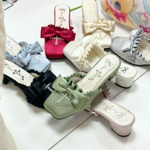 Siren Melody - Y2K Fashion Lace-Up Mules for Coquette Aesthetic & Grunge Style Lovers