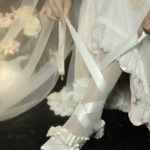 Siren Melody - Y2K Fashion Lace-Up Mules for Coquette Aesthetic & Grunge Style Lovers