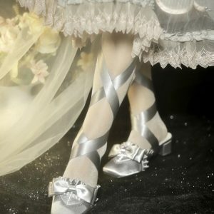 Siren Melody - Y2K Fashion Lace-Up Mules for Coquette Aesthetic & Grunge Style Lovers