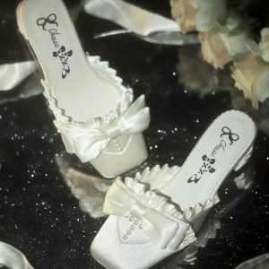 Siren Melody - Y2K Fashion Lace-Up Mules for Coquette Aesthetic & Grunge Style Lovers