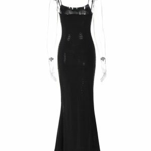 U Neck Polka Dot Cami Maxi Dress - Y2K Fashion, Coquette Aesthetic, Cute Summer Outfit