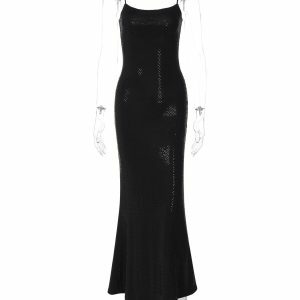 U Neck Polka Dot Cami Maxi Dress - Y2K Fashion, Coquette Aesthetic, Cute Summer Outfit