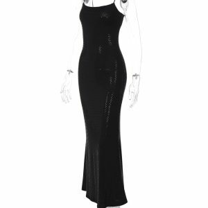 U Neck Polka Dot Cami Maxi Dress - Y2K Fashion, Coquette Aesthetic, Cute Summer Outfit
