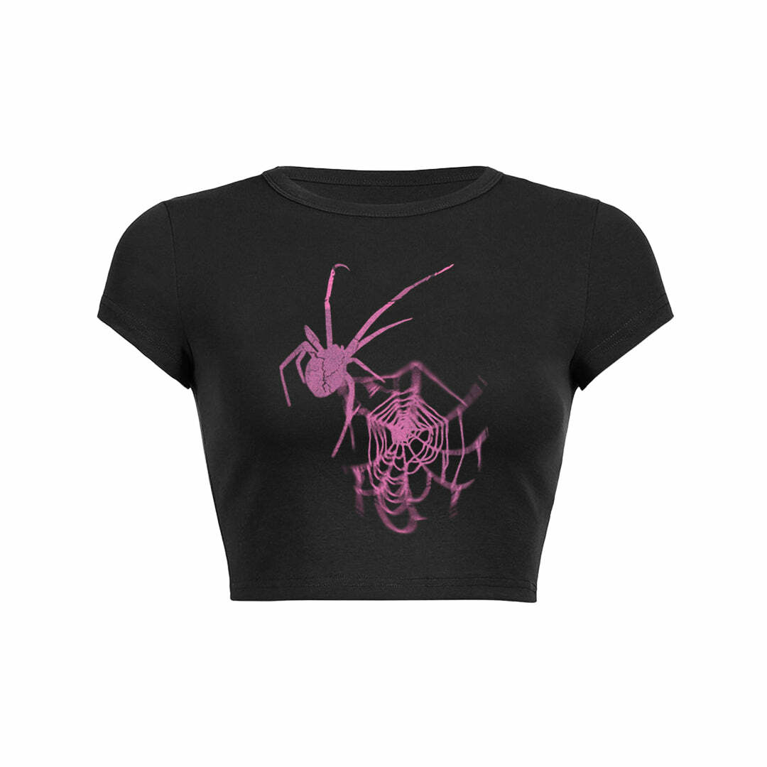 Y2K Aesthetic Crop Top - Cute Pastel Goth Baby Tee for Grunge and Coquette Styles