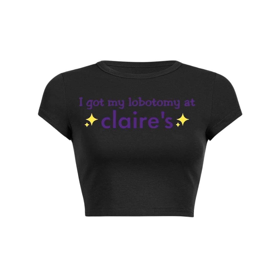 Y2K Baby Tee Crop Top - Cute Pastel Goth Aesthetic with 90s Grunge Vibes