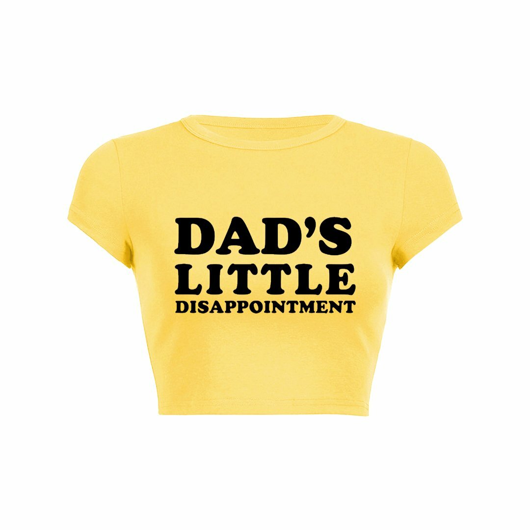 Y2K Fashion Daddy's Disappointment Crop Top Tee - Cute Grunge Aesthetic Outfit