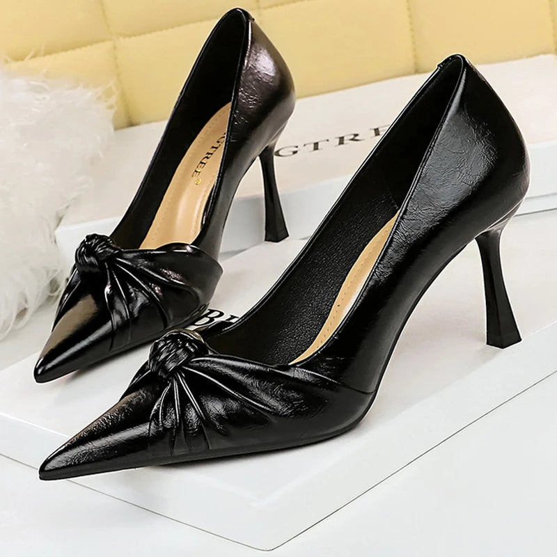 Y2K Fashion Red Women Pumps - Sexy High Heels Stilettos 8cm Pointed Toe for Grunge Aesthetic