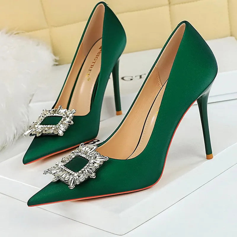 Y2K Fashion Rhinestone Heels - Luxury Banquet Shoes for Grunge & Coquette Aesthetic